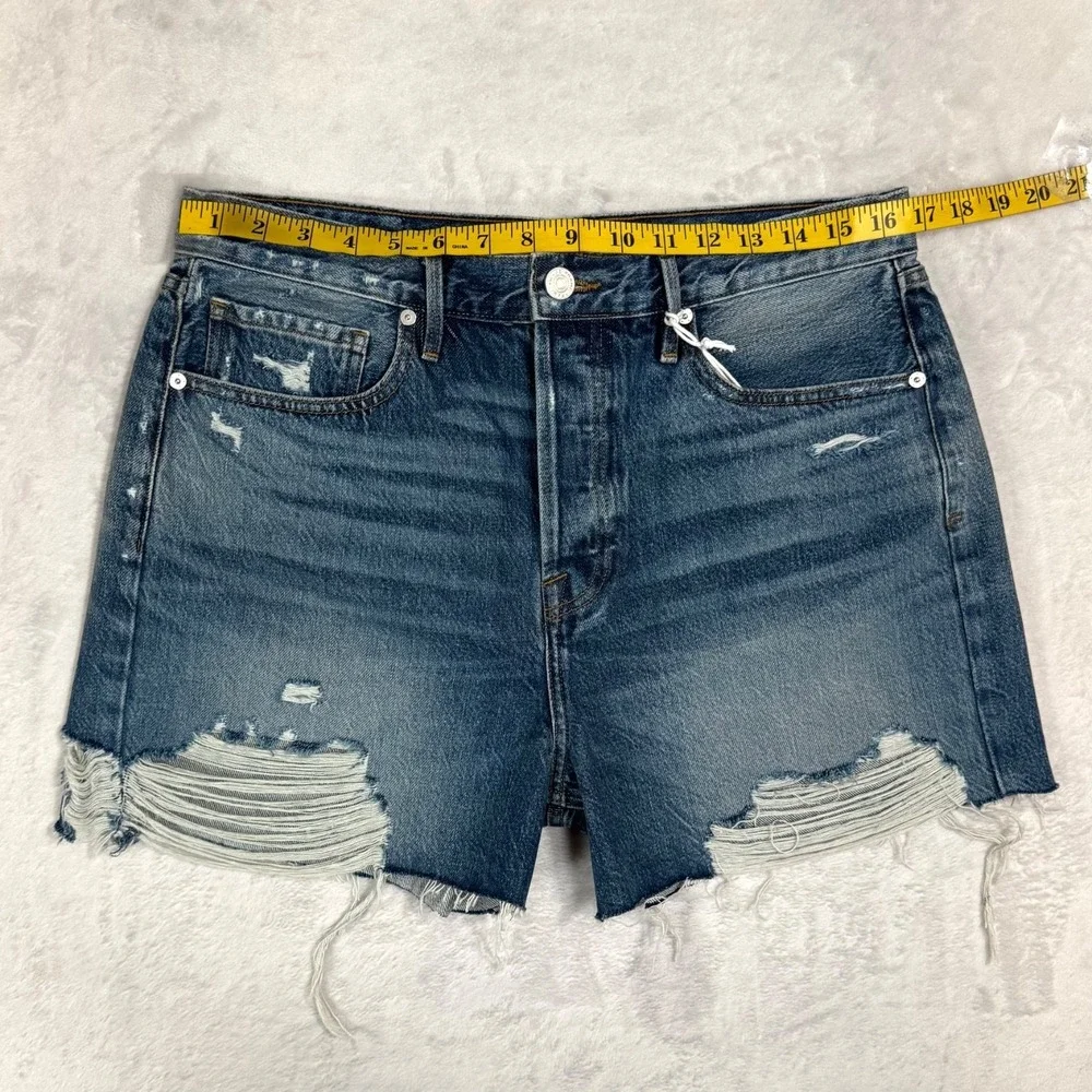 NWT Frame High Rise Vintage‎ Shorts Size 31 Denim Jean Cutoffs Northville Rips